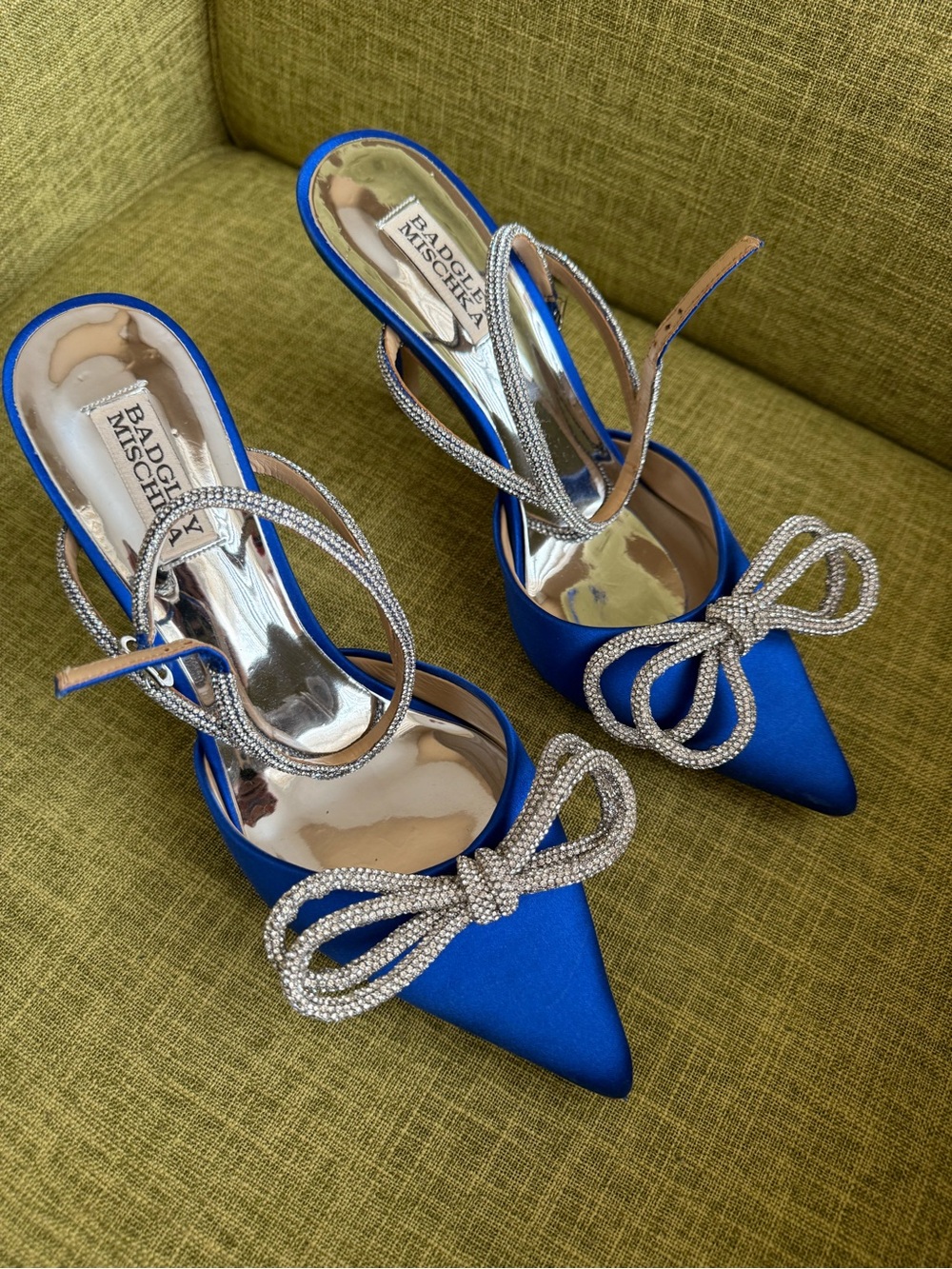 Badgley Mischka Jasmine Rhinestone Bow Heels